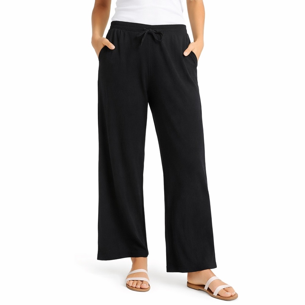 Old Navy Black Ribbed Wide Leg Lounge Pants XL NWT
